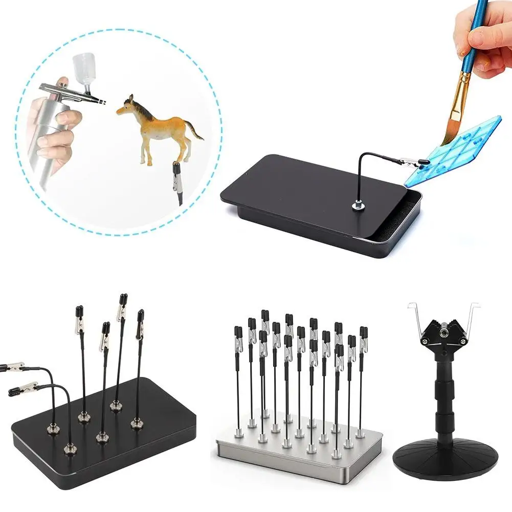 Flexible Magnetic Alligator Clip for Model Painting, Bendable Holder with Strong Base, Craft Painting Tool for Miniatures