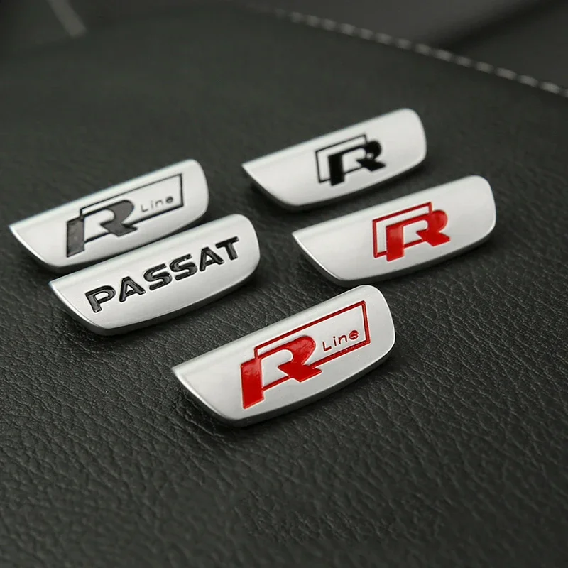 For VW 3D Aluminum Alloy Rline Emblem Car Steering Wheel Sticker Accessories For Volkswagen GTI Polo Golf Passat Scirocco Jett view 4