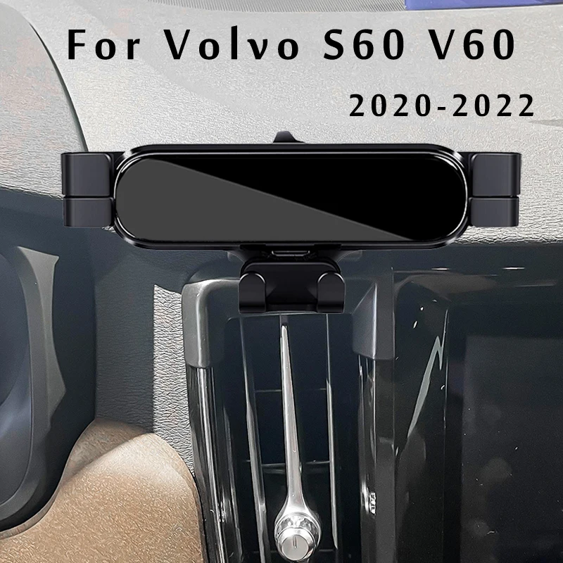 

LHD Car Phone Holder For Volvo V60 S60 2020 2021 2022 Car Styling Bracket GPS Stand Rotatable Support Mobile Accessories