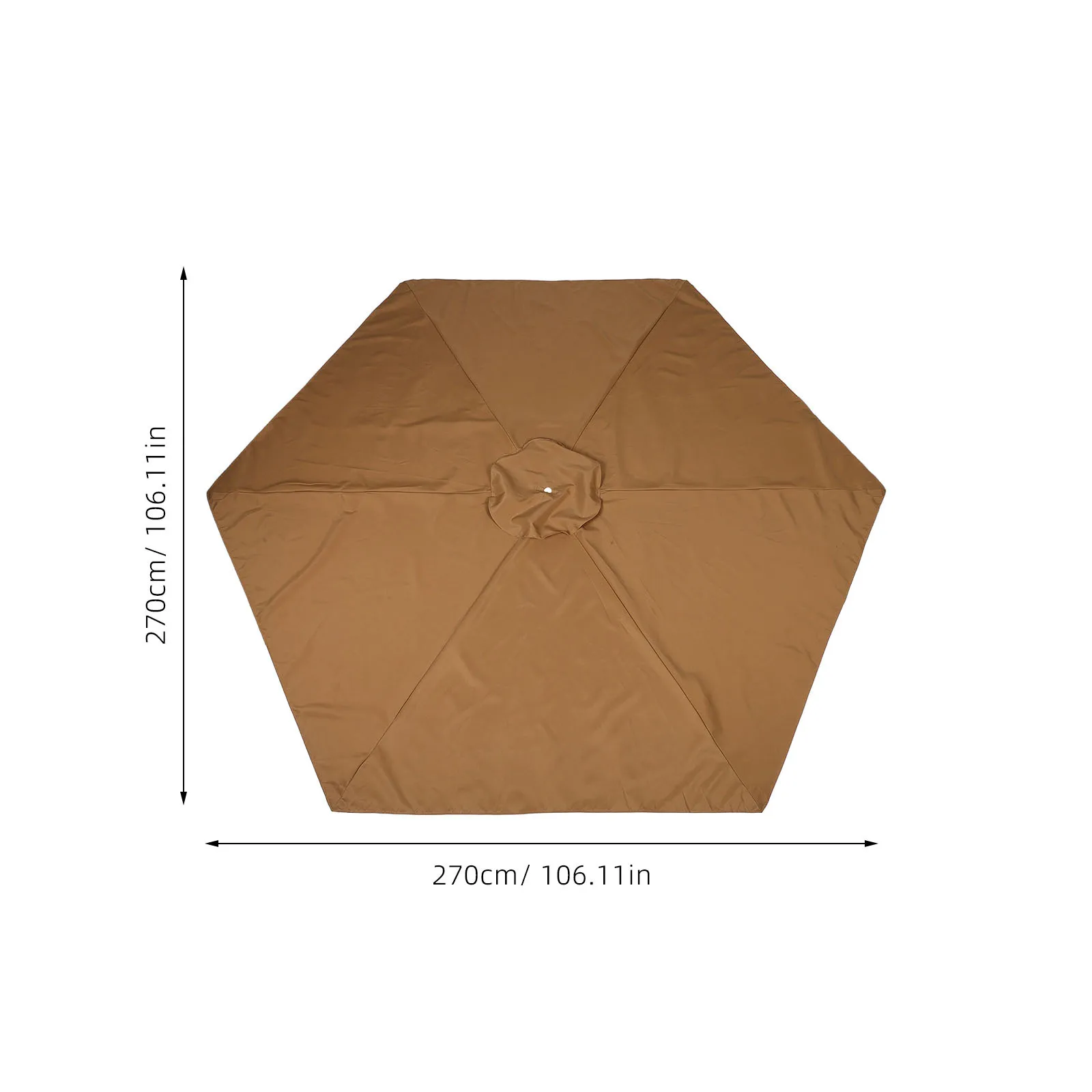 Auvent de remplacement solaire, 6 nervures, tissu Polyester imperméable pour Patio, couverture de parapluie d'extérieur, 1 pièce