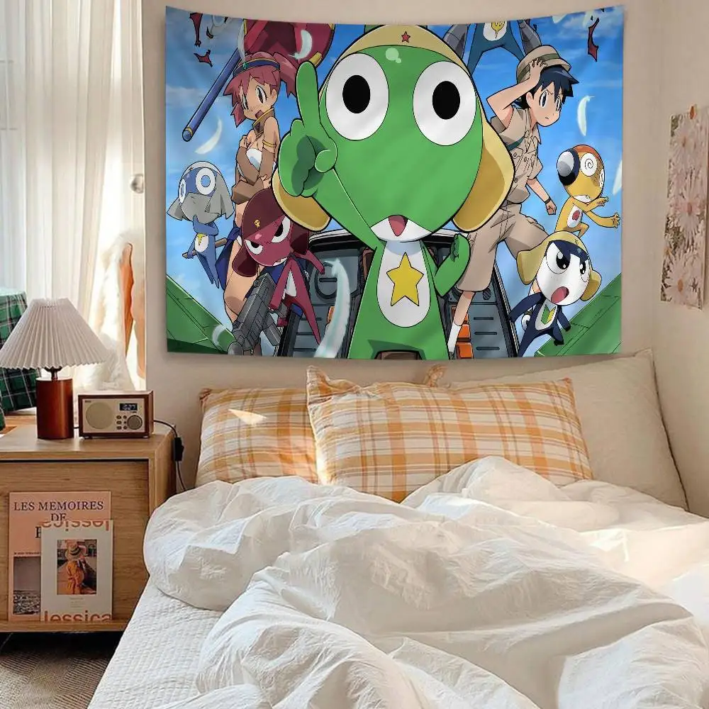 Keroro Frog Cool Gunsou Sergeant Cartoon Tapestry Art Science Fiction Room Home Decor Wall Hanging Sheets