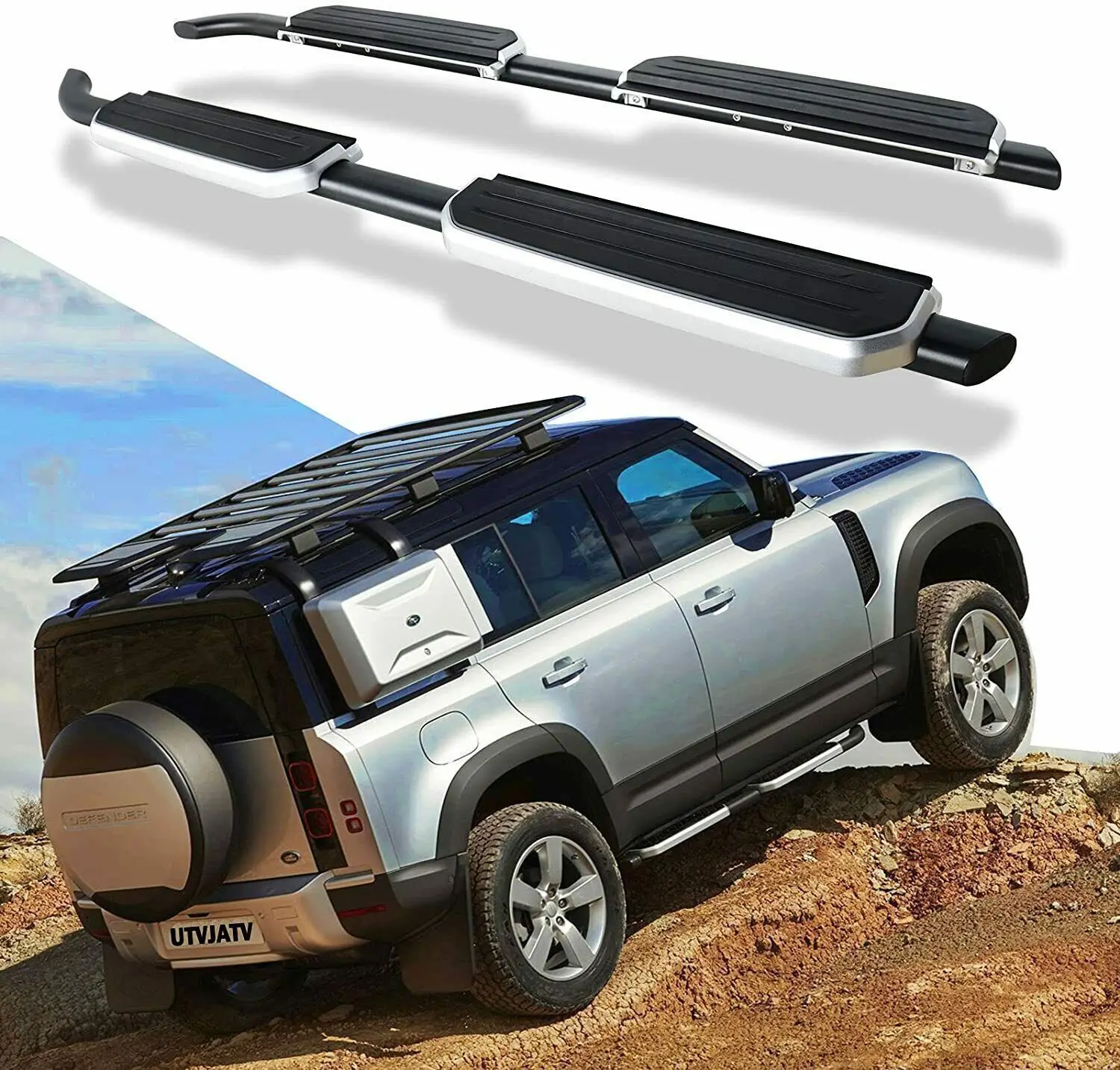 

Running Board Nerf Bar Side Step Fits for Land Rover Defender 110 4D 2020-2024