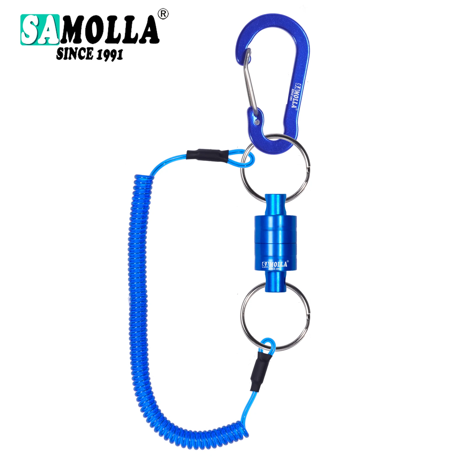 Magnetische Net Release Halter Mit Spiral Lanyard Fliegen Angeln Werkzeuge Starke Magnet Karabiner Schnelle Schnalle Anti-Drop Seil Zubehör