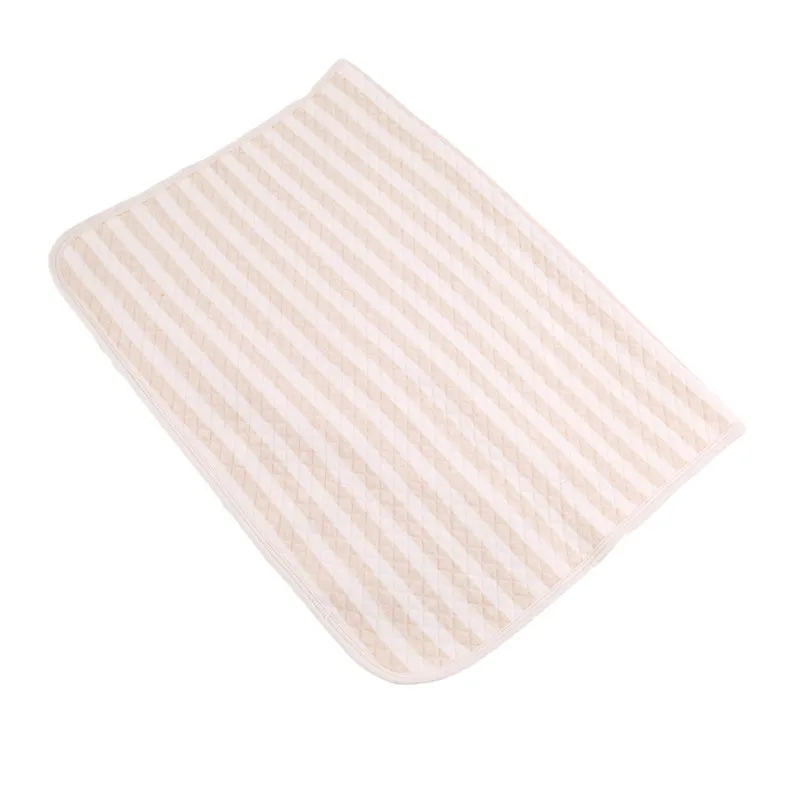 One Piece Brown Stripe Baby Waterproof Urine Mat Washable Changing Table for Kids Reveiving Blanket Infant Changing Pad Cover