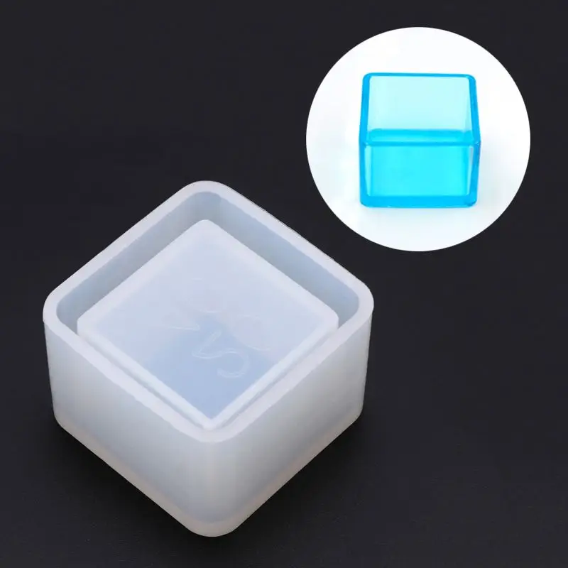 ZB for Creative Square Small Flowerpot Silicone Mould Storage Box Handmade Making Crafts Crystal Epoxy Mold Art Craft Decor