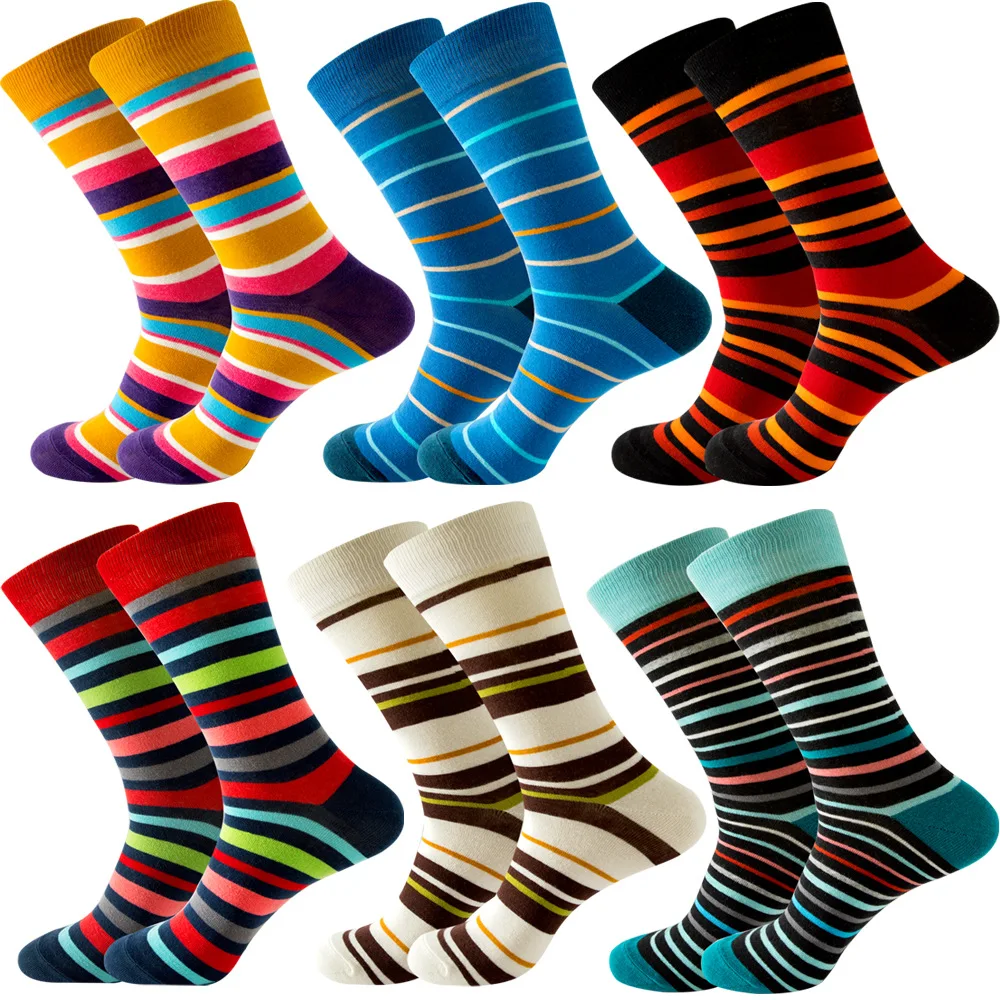 Men Happy Colorful Striped Women Socks Quality Plaid Diamond Pattern Argyle Geometric Harajuku Combed Cotton Sock Christmas Gift