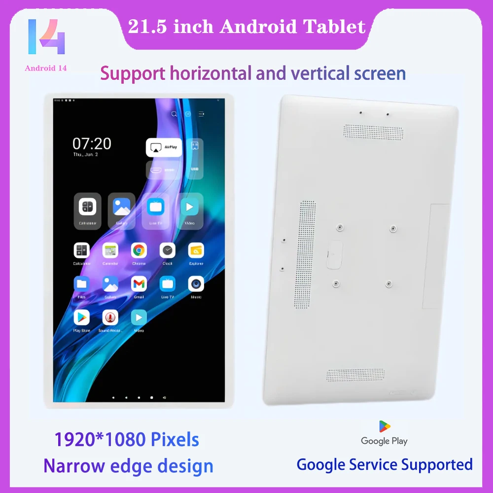 Wall-Mounted 21.5 Inch Android 14 Industrial Tablet With Narrow Edge Touch Screen Monitor Smart Home Panel HDMI IN Display