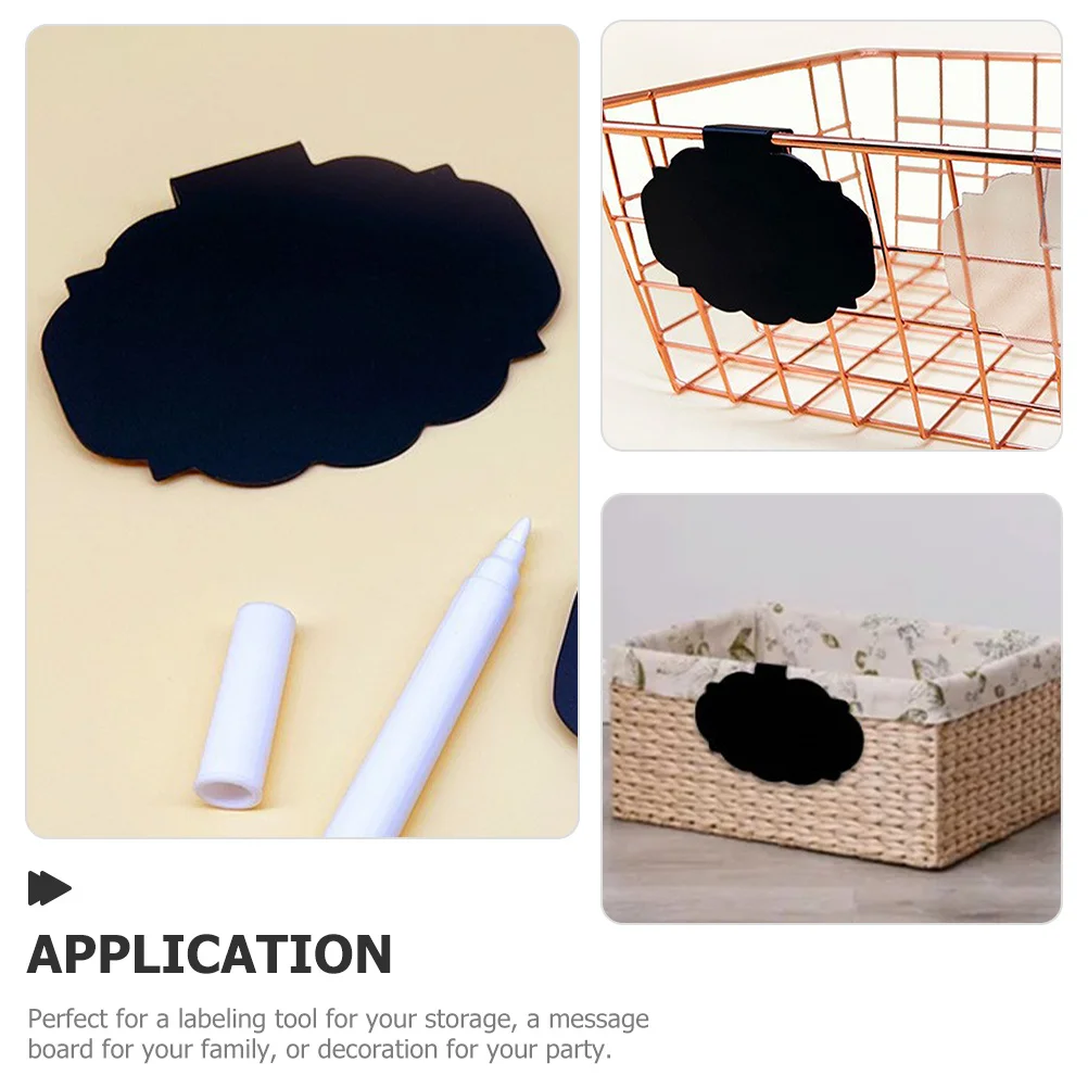 5Pcs Basket Label Clip on Mini Blackboard Plastic Chalkboard for Storage Bin Message Board Reusable Price Display Labels