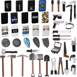 Military Soldiers Shield Gun Equipment Figure Weapon Building Blocks Farm Grain Tool Dagger Sheep Horn Hammer Bricks Boy Toys