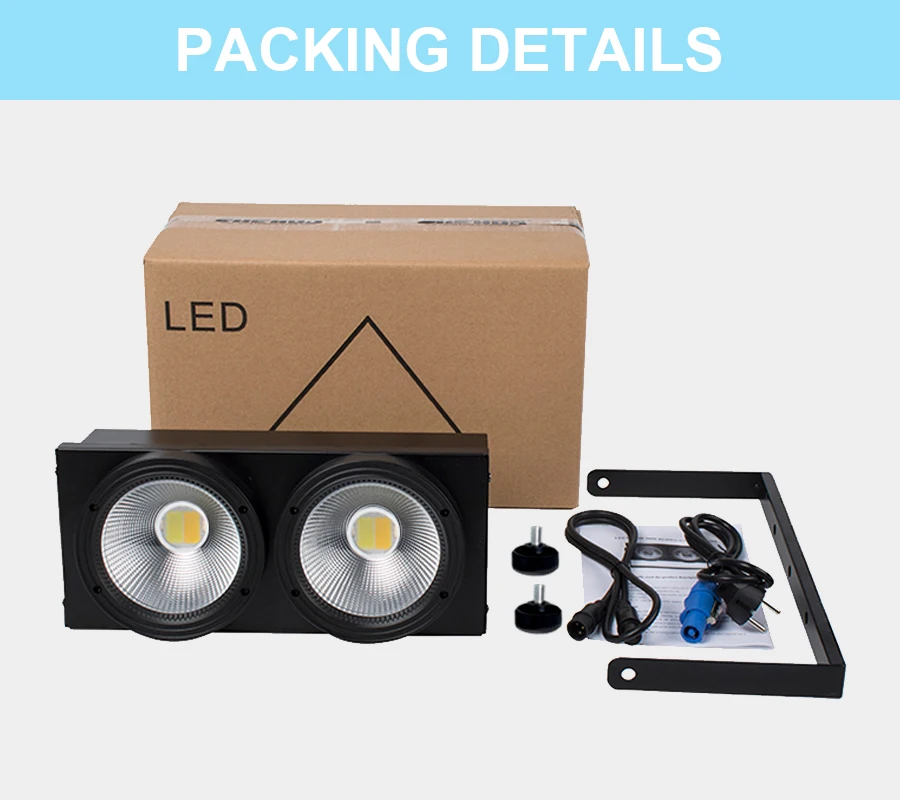 2x100W COB LED Blinder Licht 200W 2in1 Warmweiß Kaltweiß Bühnenlicht 2 Augen DMX Disco Lichter für Hochzeit Bar DJ Weihnachten Li – Detail 9