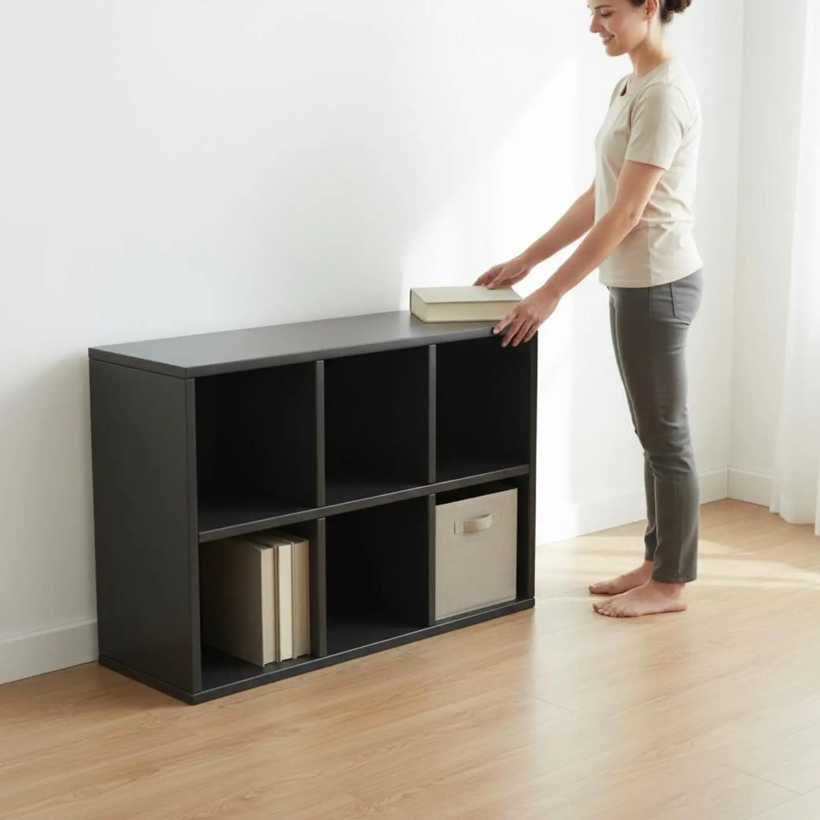 Organizer Shelf Cabinet for Living Room Home Office Modular Furniture Cube Storage Unit Freestanding Bookcase Sturdy Shelf