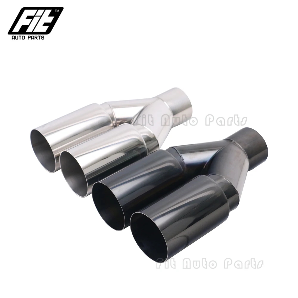

Universal 63mm Inlet 76mm Outlet Exhaust Tailpipe Stainless Steel Muffler Tail pipe end tip For Car Exhaust System Replacement