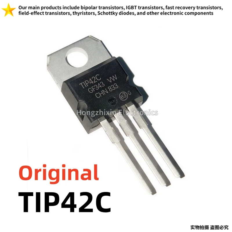 TIP41C, NPN power transistor, TIP42C, PNP power transistor, 10 pieces, brand new original,  TO-220, good quality