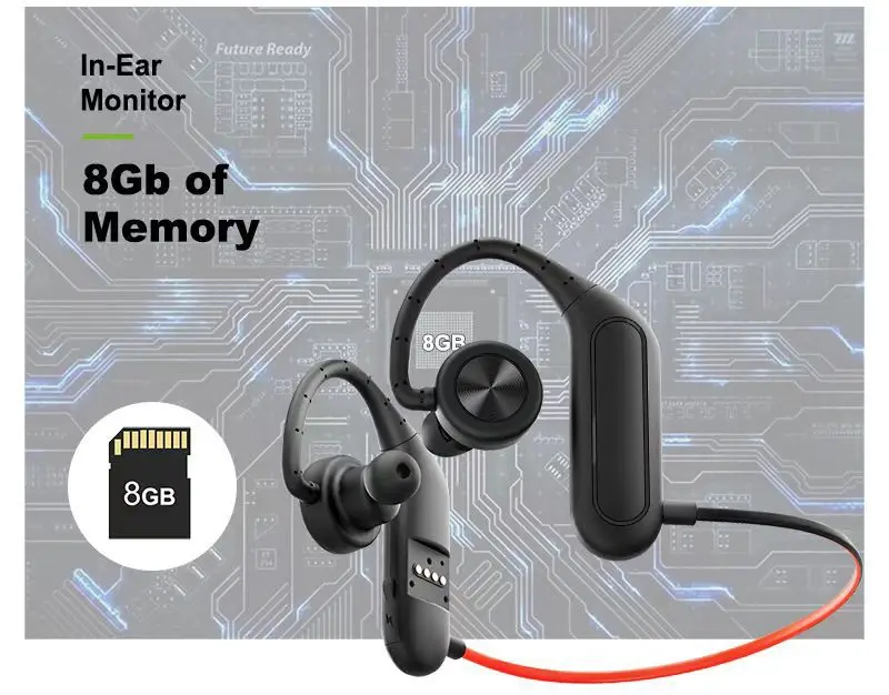 Waterproof Headset IPX8 Swimming Earphone 32GB Memory MP3 Player 12 Hours Playing Bluetooth Running Hifi Bass Wireless Earbud