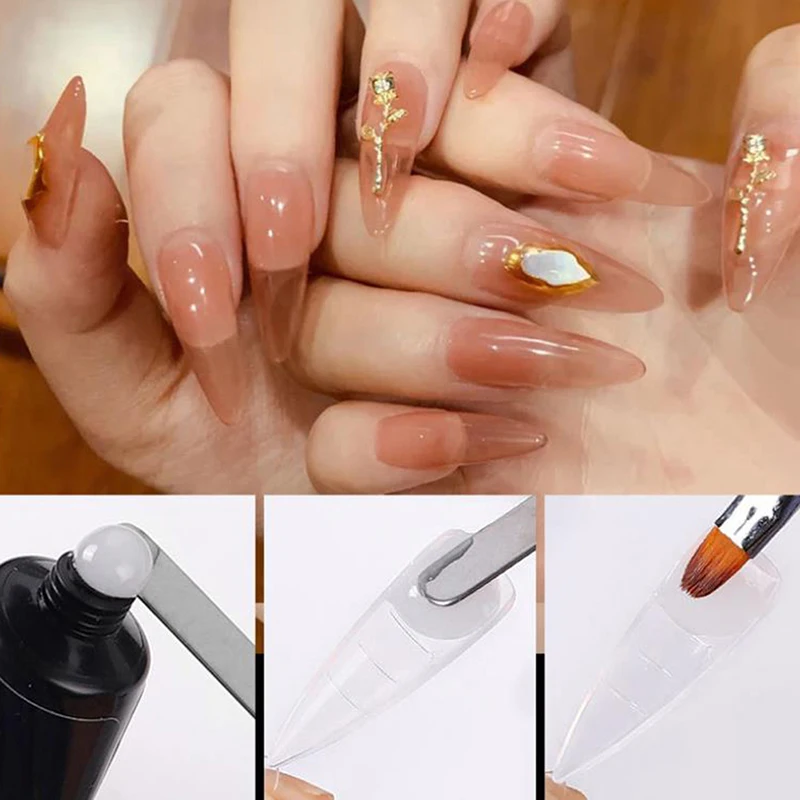 Molde para extensiones de Gel de uñas, accesorios para manicura, cobertura completa, 100 piezas