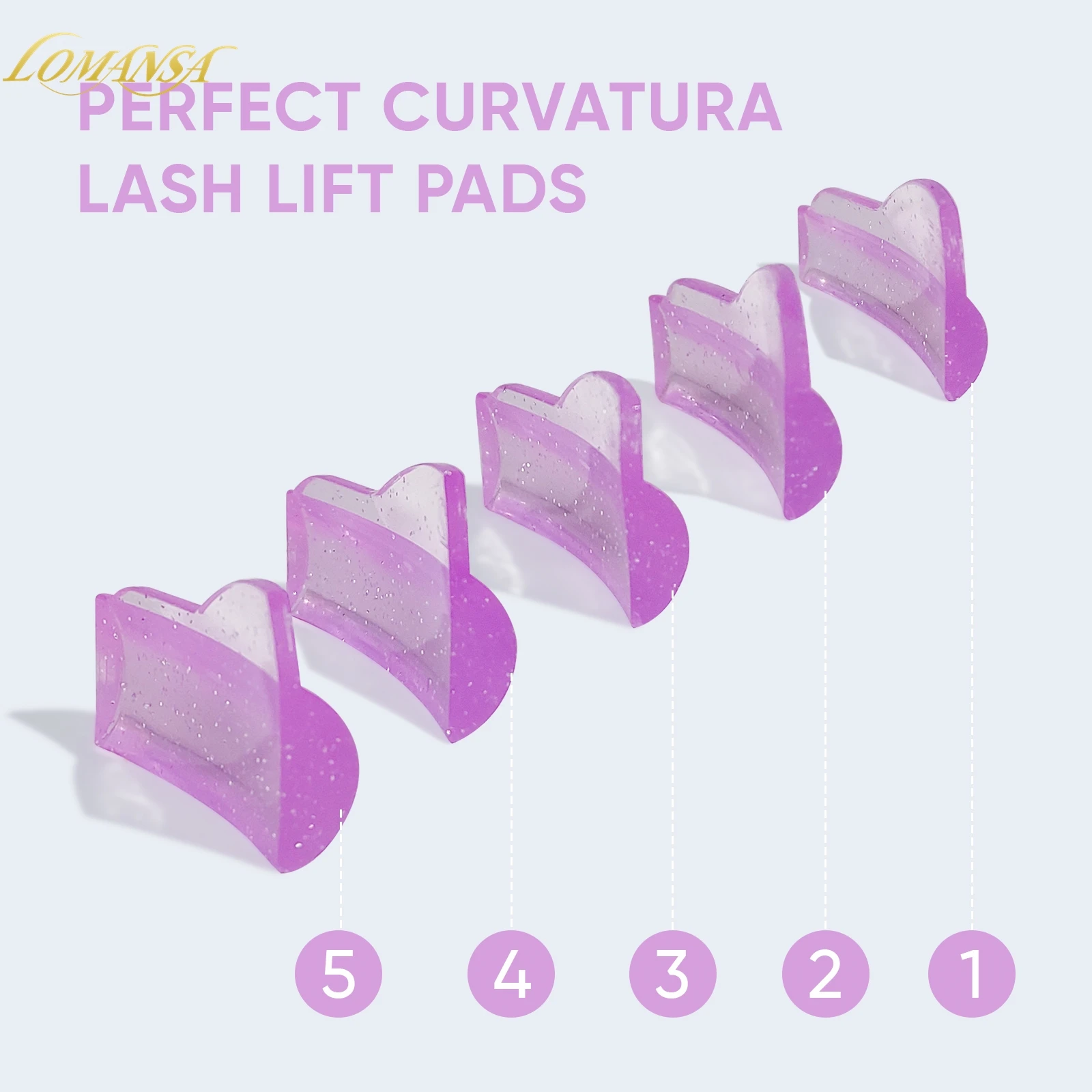 Lomansa 5 쌍 C 컬 실리콘 속눈썹 파마 패드 끈적 끈적한 속눈썹 막대 방패 리프팅 3D 속눈썹 경기자 액세서리 메이크업 도구