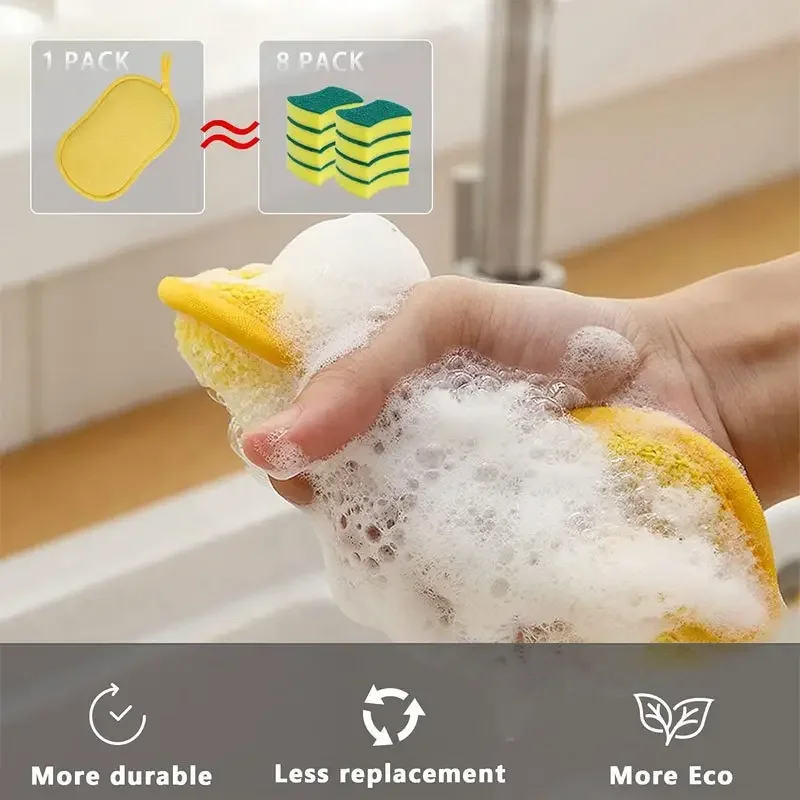 1/5 Pcs Dishwashing, Dishwashing Pot Cleaning Sponge Wiping Double-sided Cleaning Block 8-shaped Bath Cleaning Sponge Wiping
