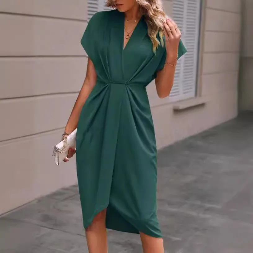 Style Mid Length Dress Middle Waist Fresh Style with High Temperature Setting Elegant Fresh Sweet Spring Dresses for Women