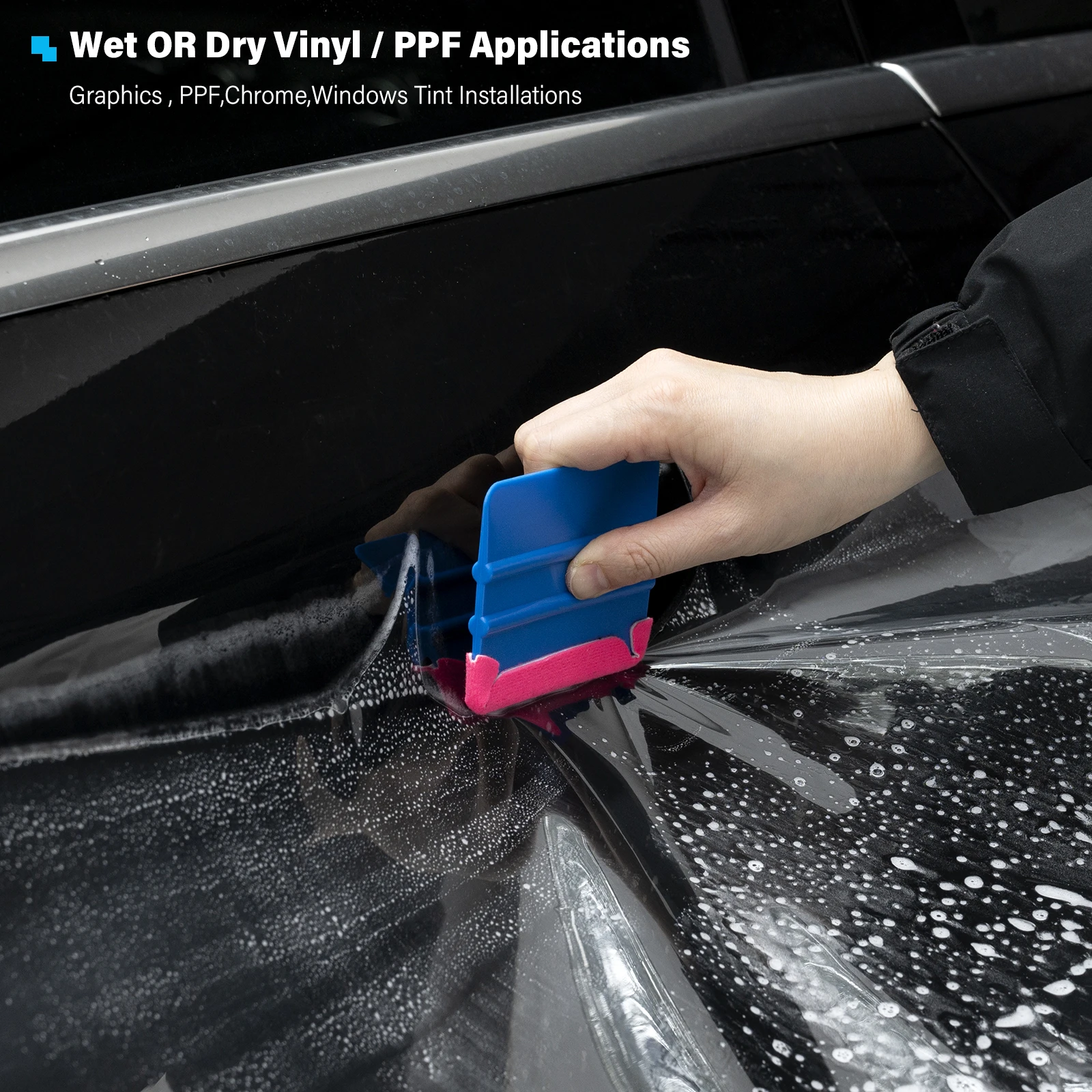 EHDIS 10pcs/Pack Buffer Felt Cloth Vinyl Car Film Wrapping Scraper Edge Fabric Protector Window Tint Cleaning Tool Replacement