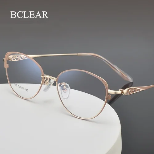 BCLEAR, nuevas gafas de ojo de gato sexis para mujer, gafas coloridas de marca de diseñador, gafas transparentes Vintage, montura óptica de alta calidad 2025
