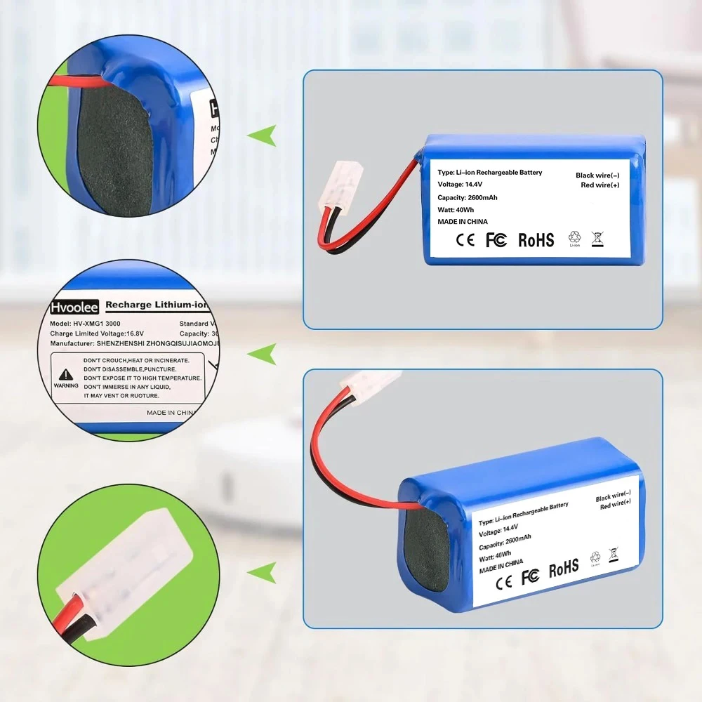 100% for Original Xiaomi Replacement Battery H18650CH-4S1P For XIOMI MIJIA Mi Robot Vacuum-Mop Essential G1 MJSTG1 SKV4136GL