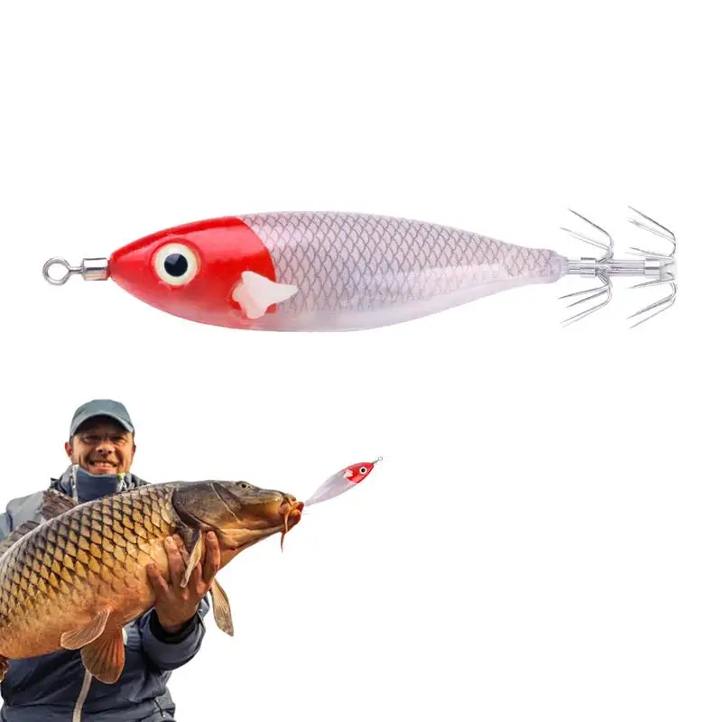 Squid Jig Fishing Lures Bait Heavy Duty & Stable Artificial Baits Tempting Attractive Luminous Assist Hooks For Fishing Lovers