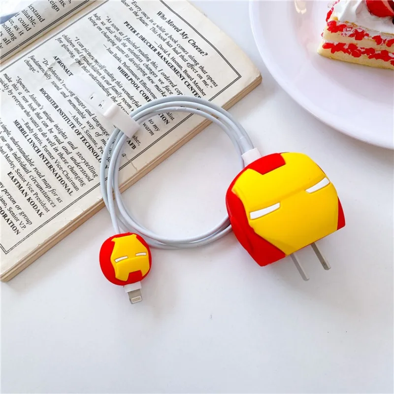 Marvel Silicone Protector Case Avengers Spider Man Cartoon IPhone Charger Cable Data Line Head Protection Cover Accessories Gift - Image 5