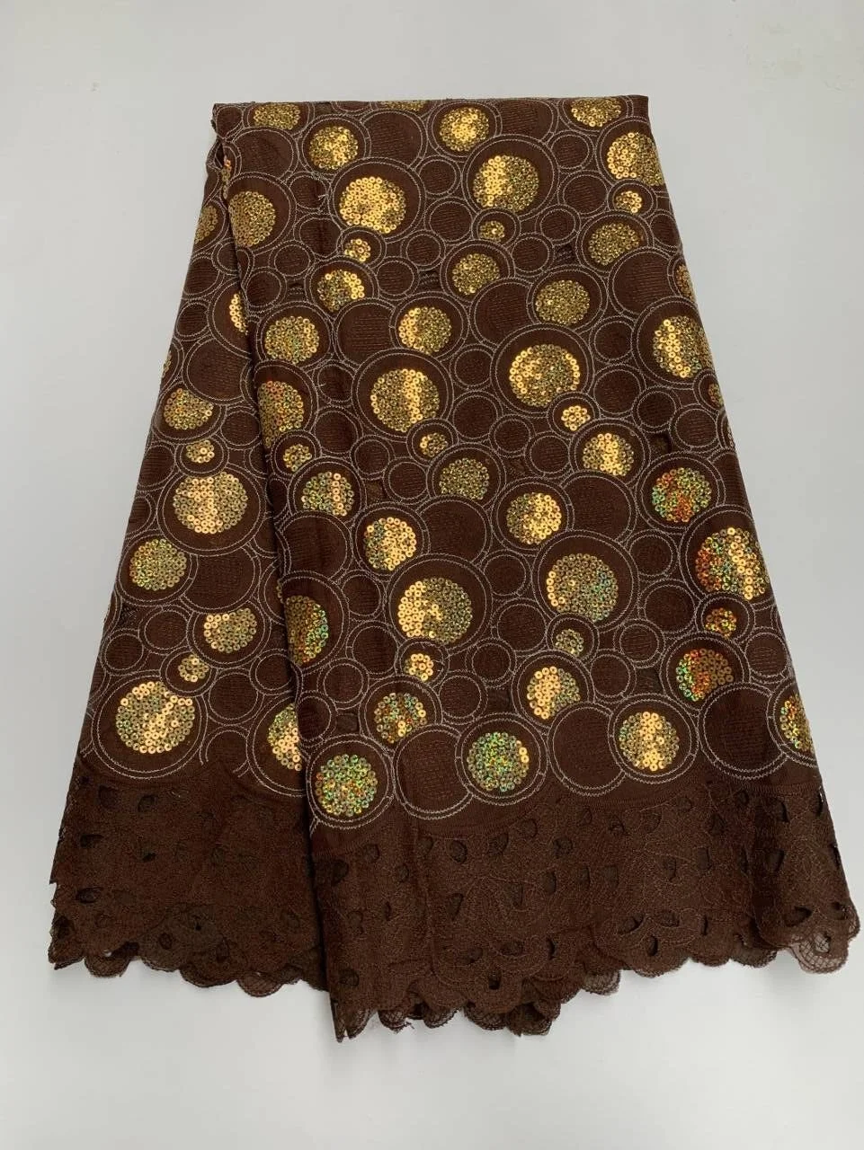 

2026 High-Quality African Nigerian Tulle Lace Fabric Organza Guipure Embroidery Party Gown Brocade Sequins 5 Yards TY004