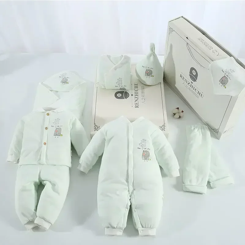 

Luxury Newborn Cotton Outfits Set Baby Winter Thick Warm Coats Gift Box Packaging Newborn Meeting Gift 0-6 Months Baby Clothes