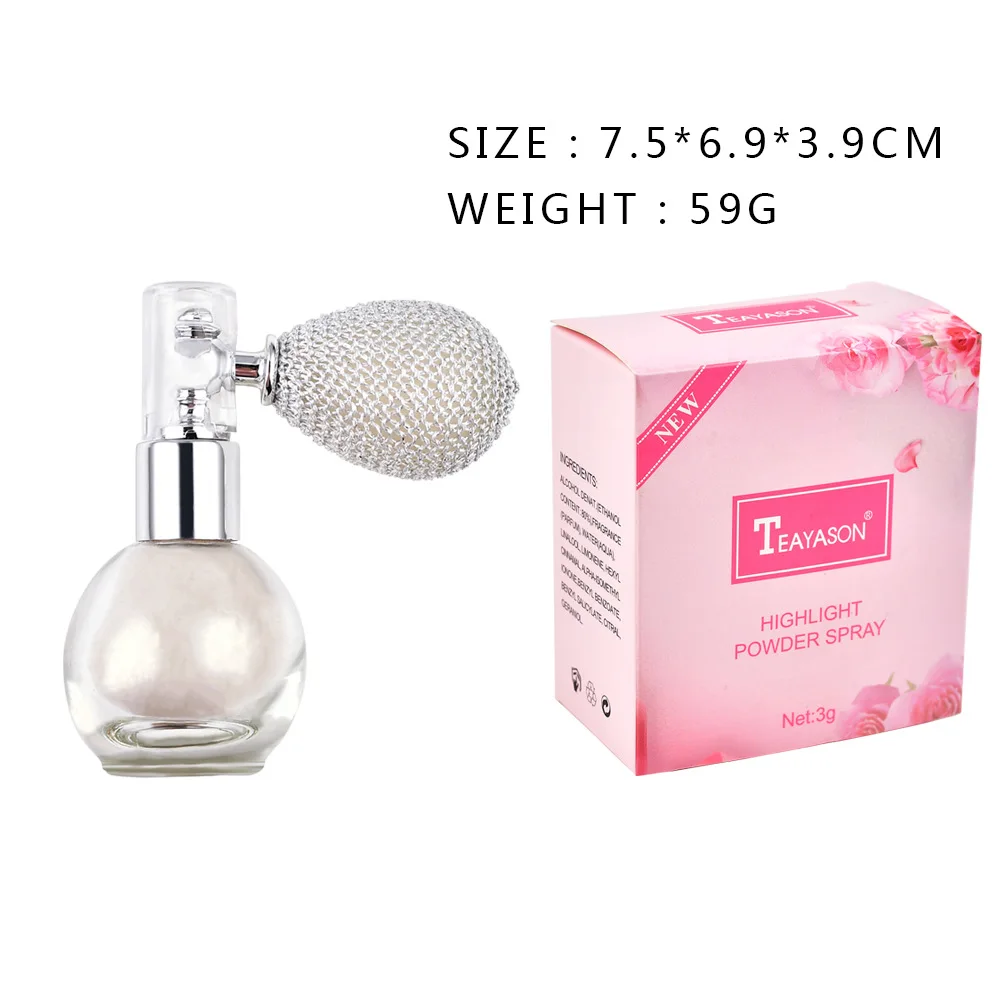 Spray Verhelderende Glitter Bodypowder Spray Poeder Highlight Poeder Body Powder Spray Glitter Natuurlijke Zachte Mist Glanzende Cosmetica