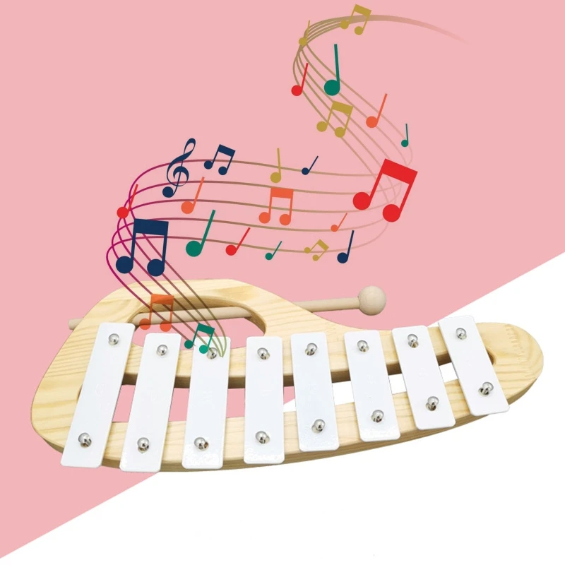 

11.8x5.5x1.18" Kids Pretend Wooden Xylophone Multifunctional Accessories Educational Play Musical Best Learning Toy