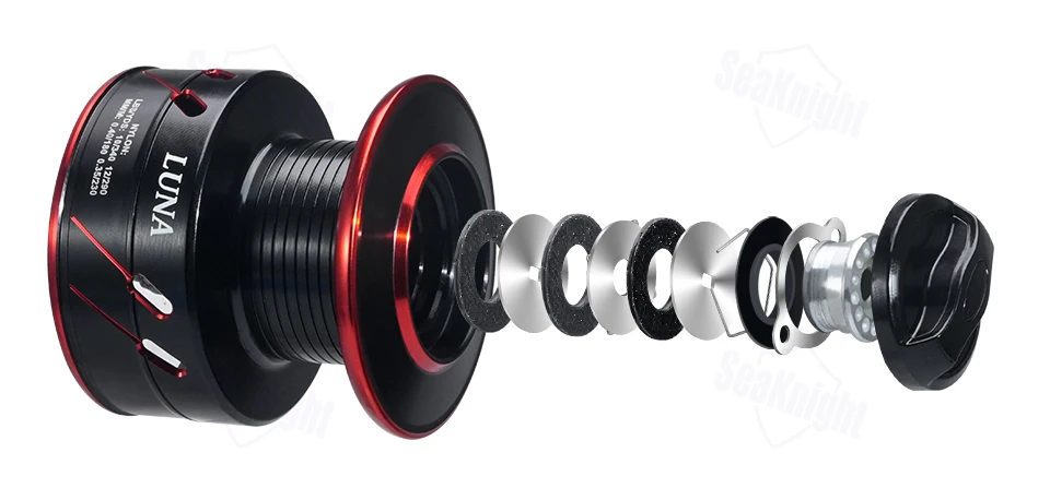 SeaKnight Brandneue LUNA-Serie 5.5:1 Doppelbrems-Interrotation-Spinnrollen mit Freilaufsystem 26LB Karpfenangeln – Detail 5