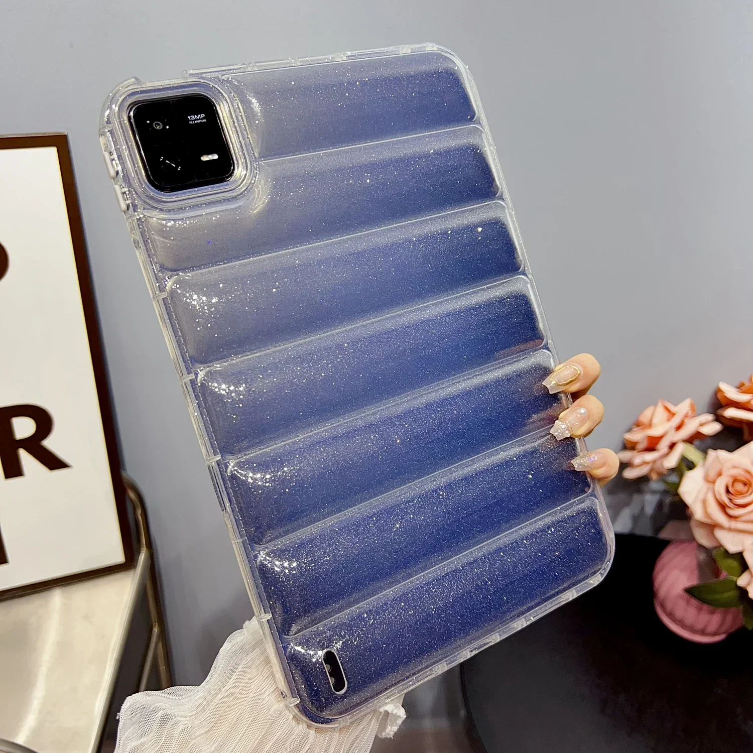 

Down Jacket Style Glittering Clear Tablet Case For Xiaomi MI Pad 6 5 Pro Redmi SE 11 inch Case Soft Silicone Funda Cover