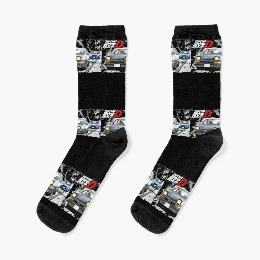 

Initial D - Mountain Drift Racing Tandem Takumi Fujiwara AE86 vs Bunta Fujiwara GC8 STi ChaseSocks Mens Gifts