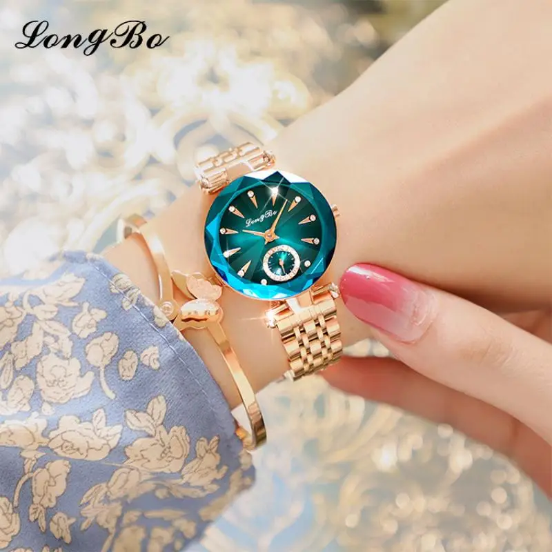 Crystal Diamond 2023 Ladies Wrist Watches Dress Rose Gold Watch Women Watches For Stainless Steel Blue Clock Women Montre Femme