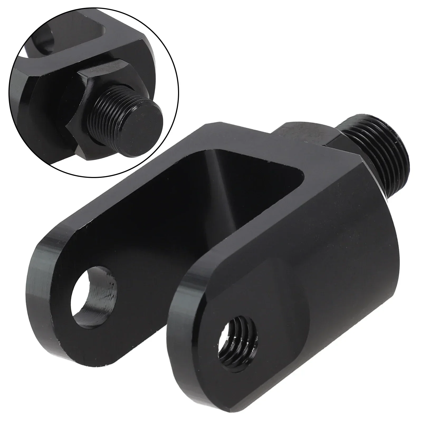 Motorcycle Rear Shock Absorber 27MM Motorcycle Rear Shock Widened Lower Fork Head Round End Adapter Aluminum Alloy Black