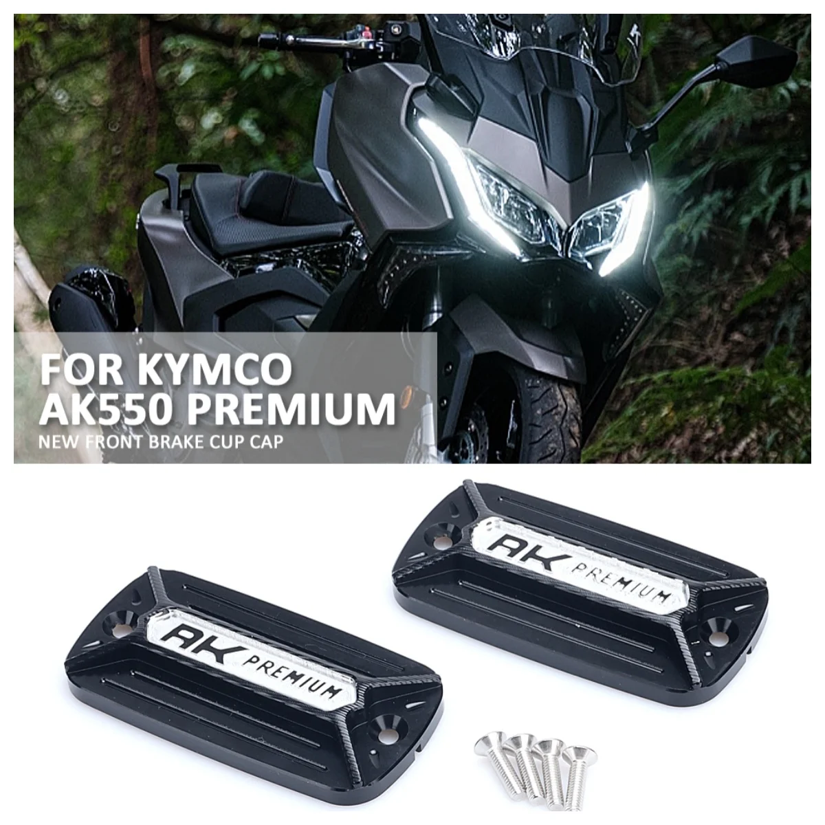 

Motorcycle CNC Aluminum Front Brake Fluid Reservoir Cover Oil Tank Cap Clutch Pump Guard For KYMCO AK550 PREMIUM AK 550 Premium