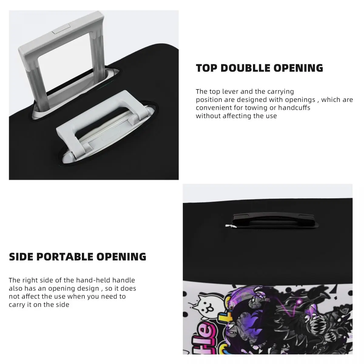 Battle Cats - Miko Mitama Capa de proteção elástica para mala de viagem Capa protetora de bagagem para 18-32 polegadas