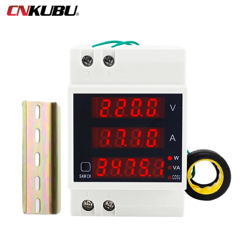 D52-2048 AC Voltmeter Ammeter Active Power Meter Power Factor Detector 220V Digital Air Switch Practical and Convenient