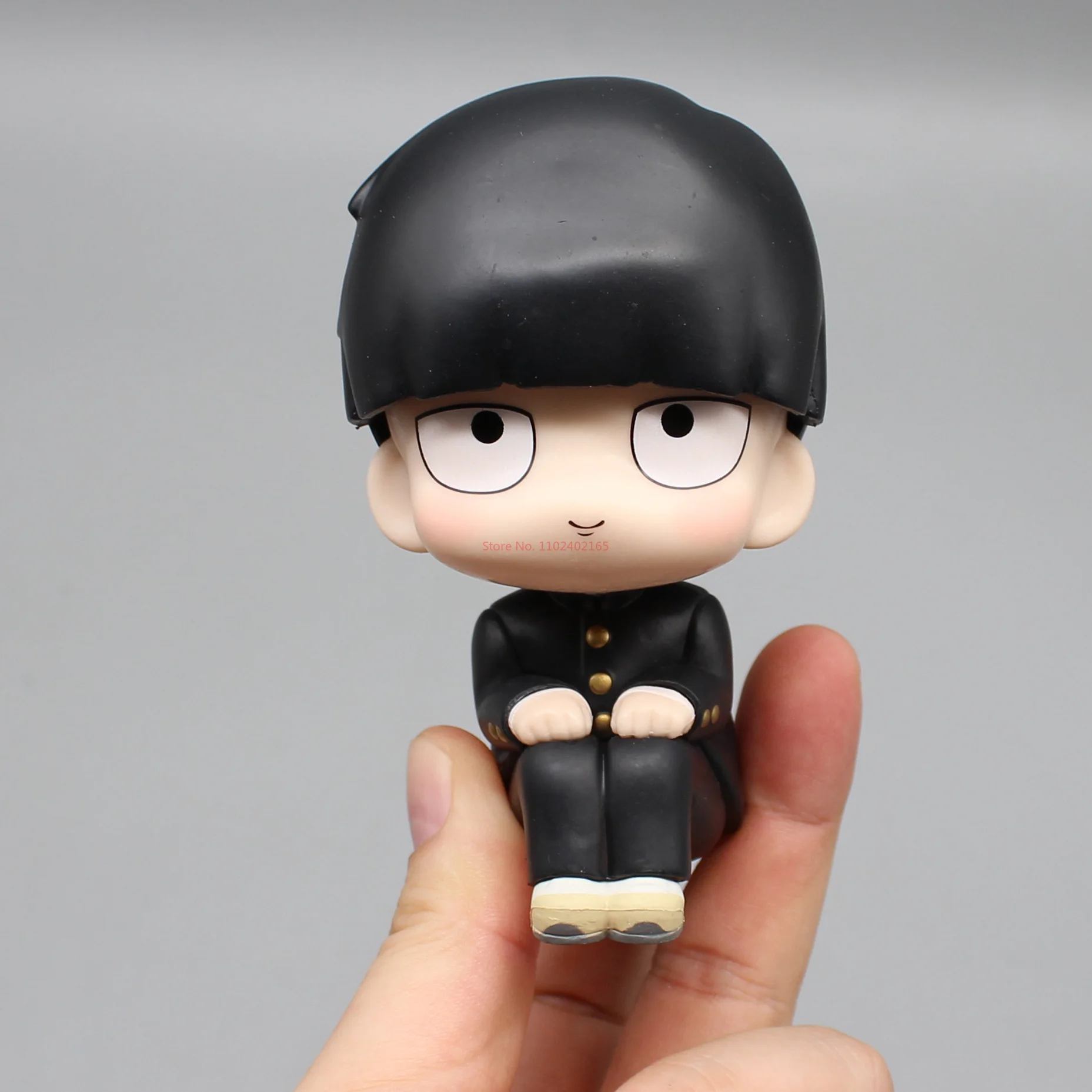 Mob Psycho 100 Anime Figures Gk Reigen Arataka Q Edition Kawaii Sitting Palm Series Model Doll Desktop Ornaments Collectible Toy