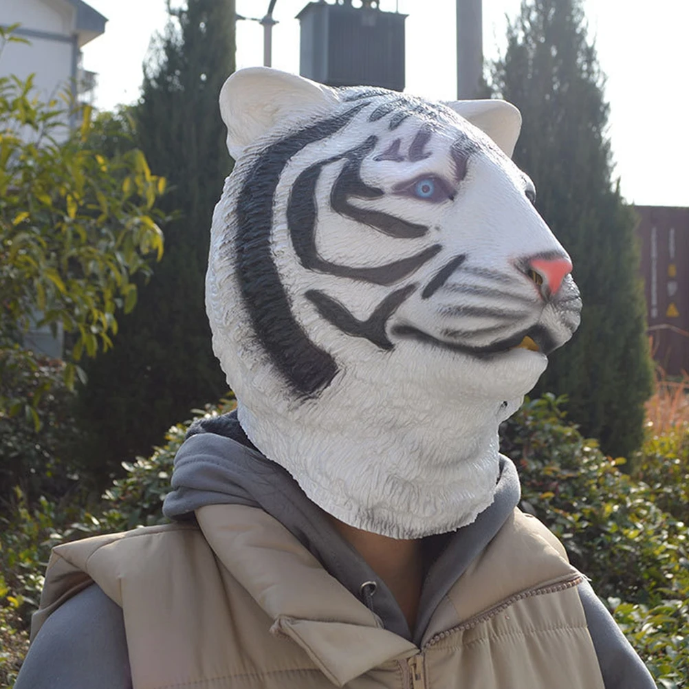 

Tiger Headgear Animal Masquerade Mask for Women Lifelike Cosplay Face Emulsion Headdress