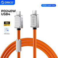 ORICO PD240W Fast Charge Cable 40Gbps High Speed USB4 Data Line Thunderbolt 4 Splitter Wire PD3.1 Type C 8K60Hz Silicone Kabel