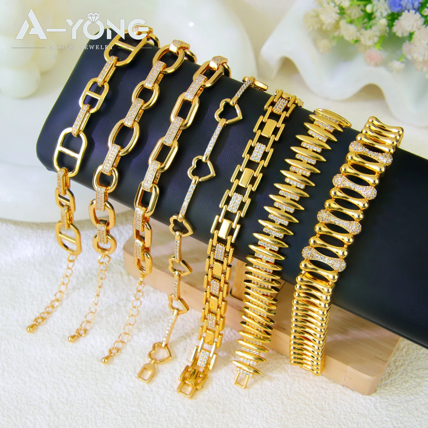 

Fashion Italian Gold Color Bracelet 21k Gold Plated Zircon Dubai Charm Lucky Bangles Saudi Women Event Party Trendy Jewelry