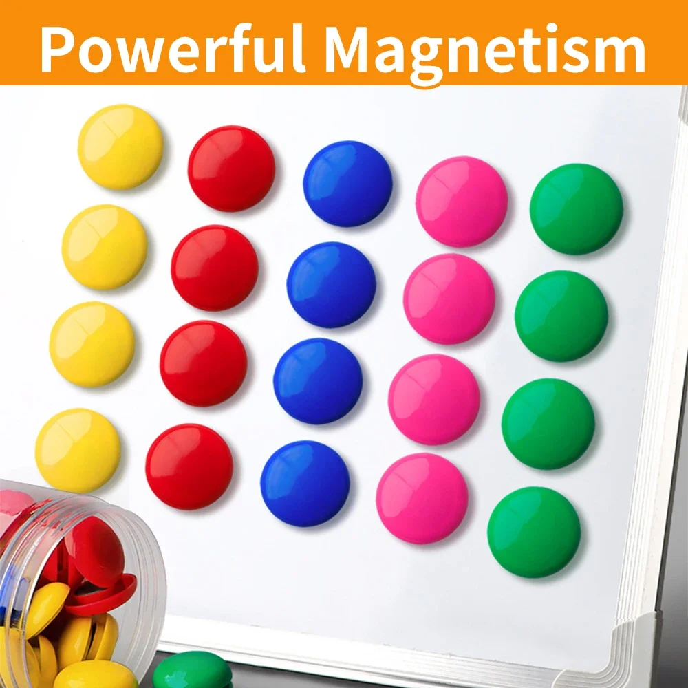 D20mm Magnetic Bead Magnet Fridge Pin Colorful Round Whiteboard white black Blackboard Refrigerator Push Door Stickers Chess