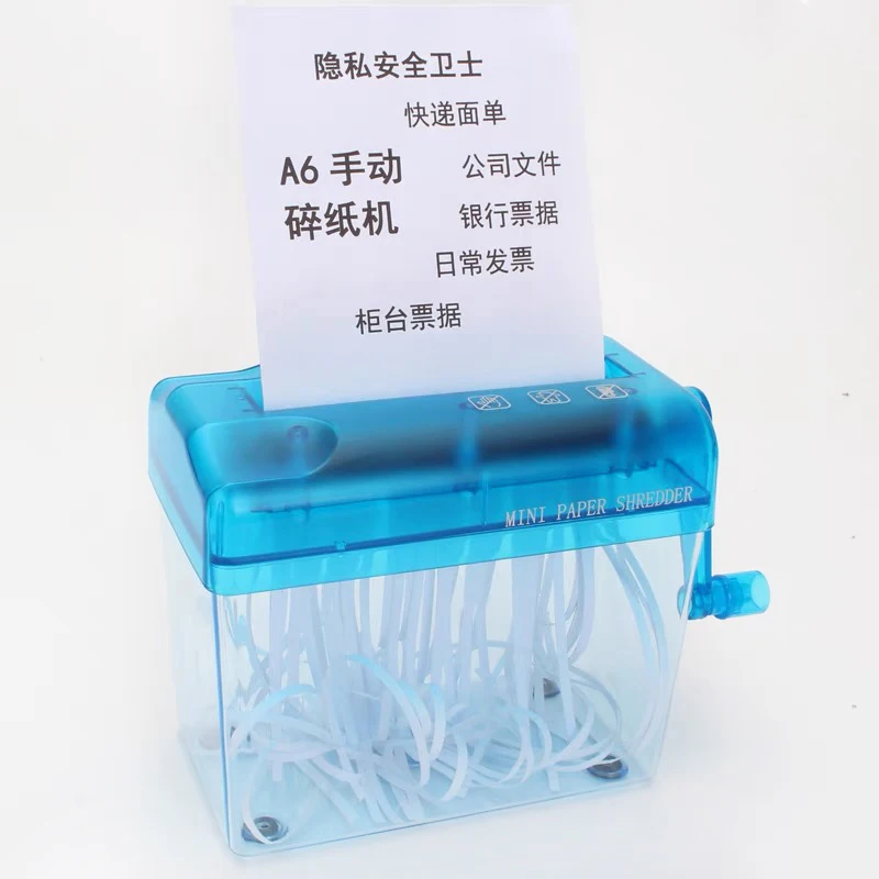 Portable A6 Mini Manual Shredder Shredder Destroys Paper Documents Manual Straight Cutting Machine