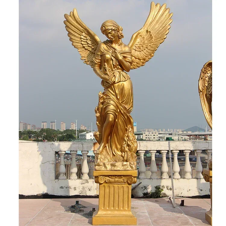 TTA13 European Four Seasons Angel Large Sculpture Floor Decorative Art Ornament Garden, Fiberglass Figure