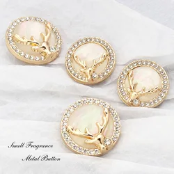 6PCS Metal buttons tweed coat cardigan blazer jacket female small fragrant wind fashion exquisite high-end elk decorative button