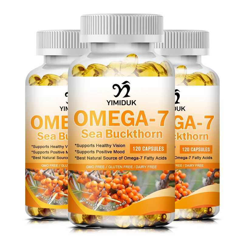 Omega 7 Sea Buckthorn Capsules Soothes Gastrointestinal Tract Support Liver Health Relieve Dry Eye Boost Vision