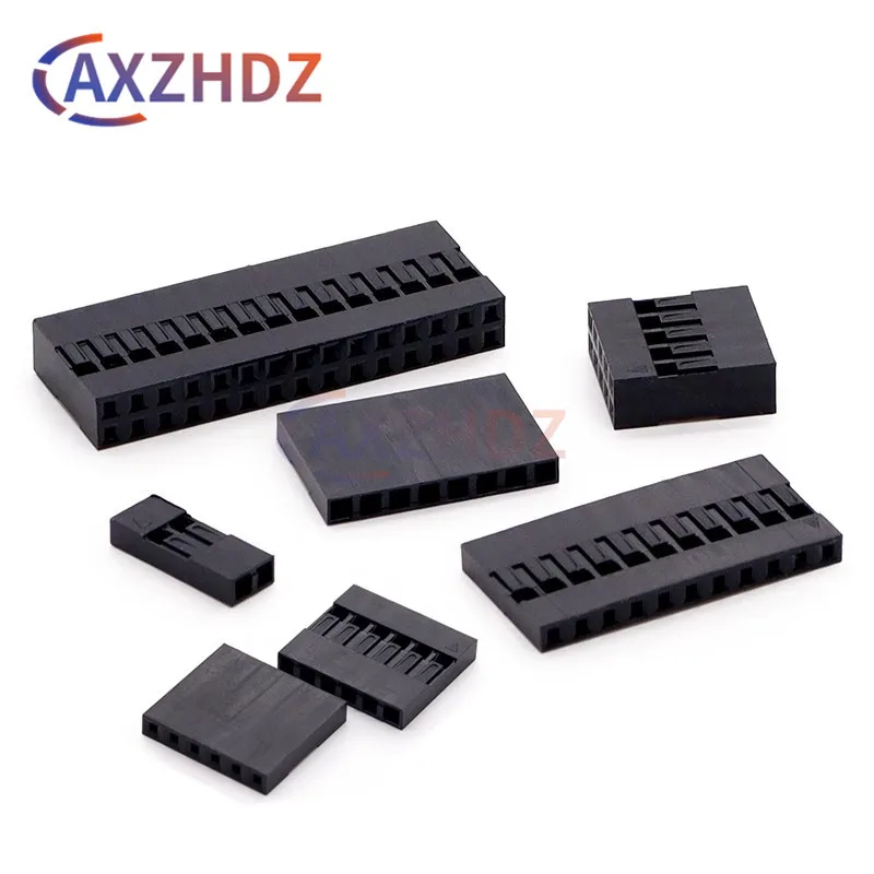 20PCS 2.54mm Dupont Plastic Shell Plug Ingle Row Double Row Dupont Connector 1/2/3/4/5/6/7/8/9/10/12/13/14/15/16/20Pin Housing