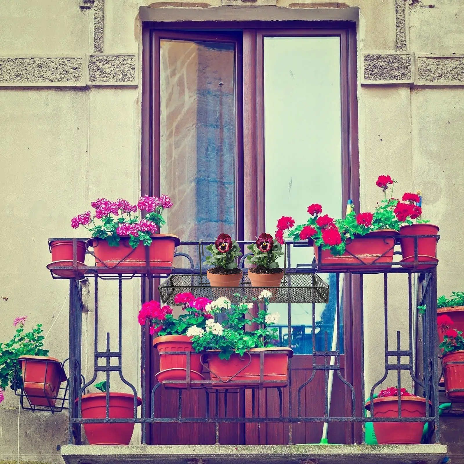 

Metal Balcony Plant Hanger Flowerpot Strong Storage Holder For Indoor Outdoor Hanging Rack Spice Shelf Planters Hanging